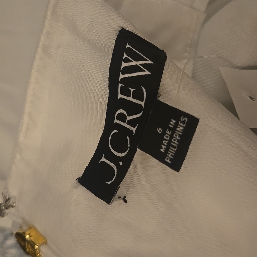 J. Crew White Midi Square-Neck Button-Strap Dress - Picture 2 of 4